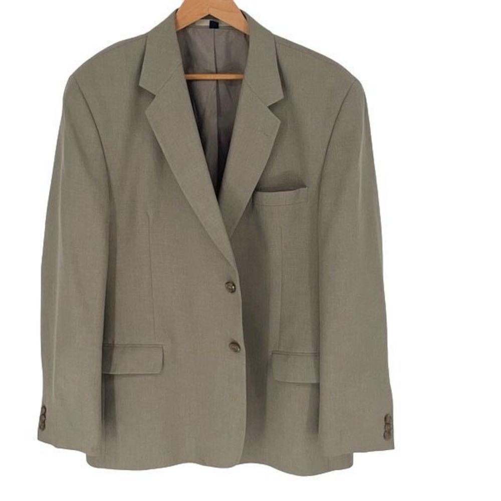 Doc & Amelia Men's Two Button Suit Jacket Notch‎ Polyester Brown Size 46